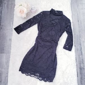 Ambiance Black Lace Overlay Dress